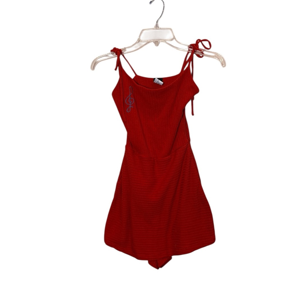 Samantha Pleet Vibrant Red Knit Pinup Coquette Girl Romper Mini Sz XS